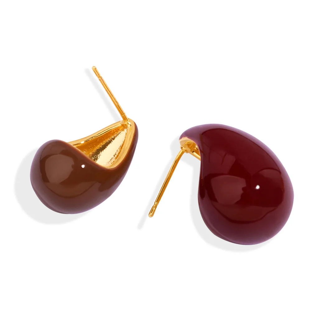 Drip Glaze Color Enamel Round Hollow Stereoscopic Ball Hoop Earrings 2024 Spring New Women Retro Party Earrings