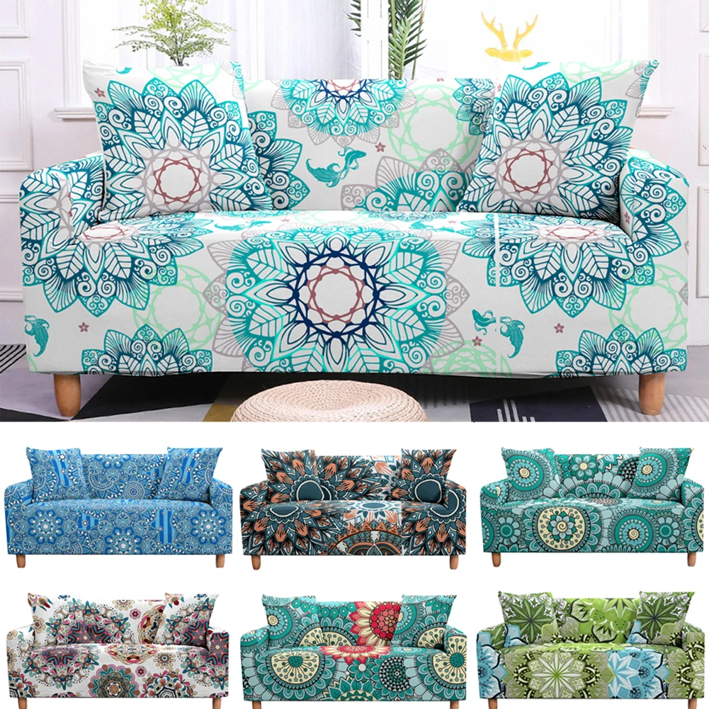 Bohemian Mandala Sofa Cover Stretch Slipcovers Elastic Armchair Cushion Cover Couch Cover for Living Room Home Decor Fundas Sofa