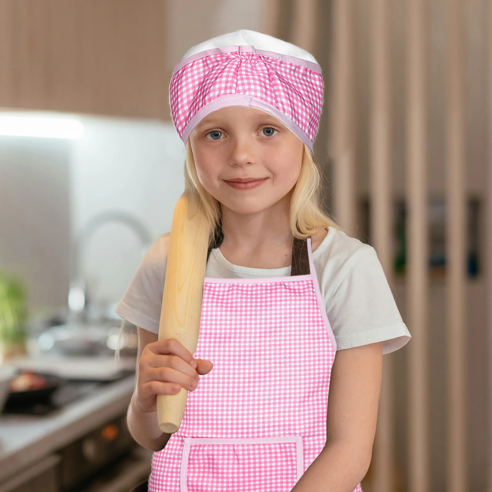 1 ensemble de tabliers de cuisine pour enfants, tablier de Chef pour enfants, bretelles réglables avec chapeau, gant pour la cuisson, fournitures de jeu de cuisine