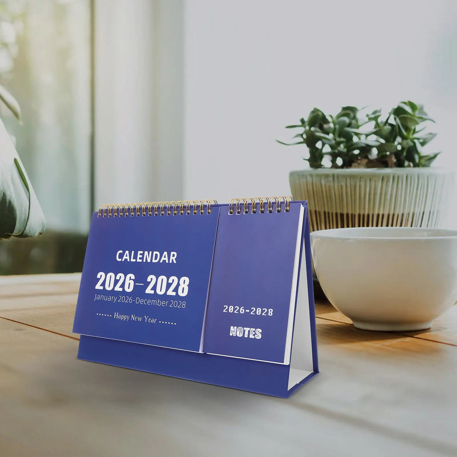 

Desktop Calendar 2026-2028 Thick Paper Spiral Bound Minimalist Aesthetic Planner Monthly Standing Desk for Office Home School