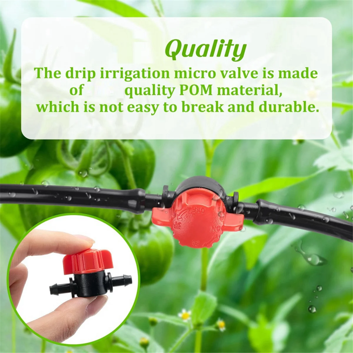 50Pcs 1/4 Inch Barbed Shut Off Valve Drip Irrigation Tubing Coupling Valve Drip Irrigation Valve for 1/4 Inch Tubing