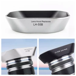52mm Camera Vintage Style Square Lens Hood Bayonet Shade Mask Silver Light Shield Cover for OLYMPUS LH-55B EM5 EM1 EM5II 12-50