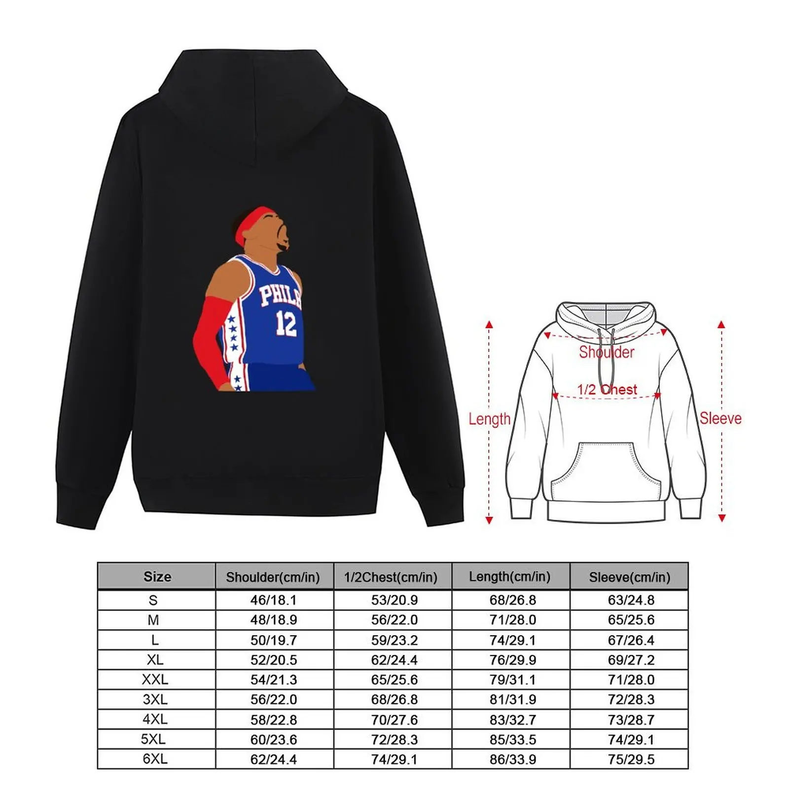 توبياس هاريس- 76ers- Sixers- Philadephia هوديي ملابس رجالية ملابس شتوية ملابس رجالية بقلنسوة للرجال