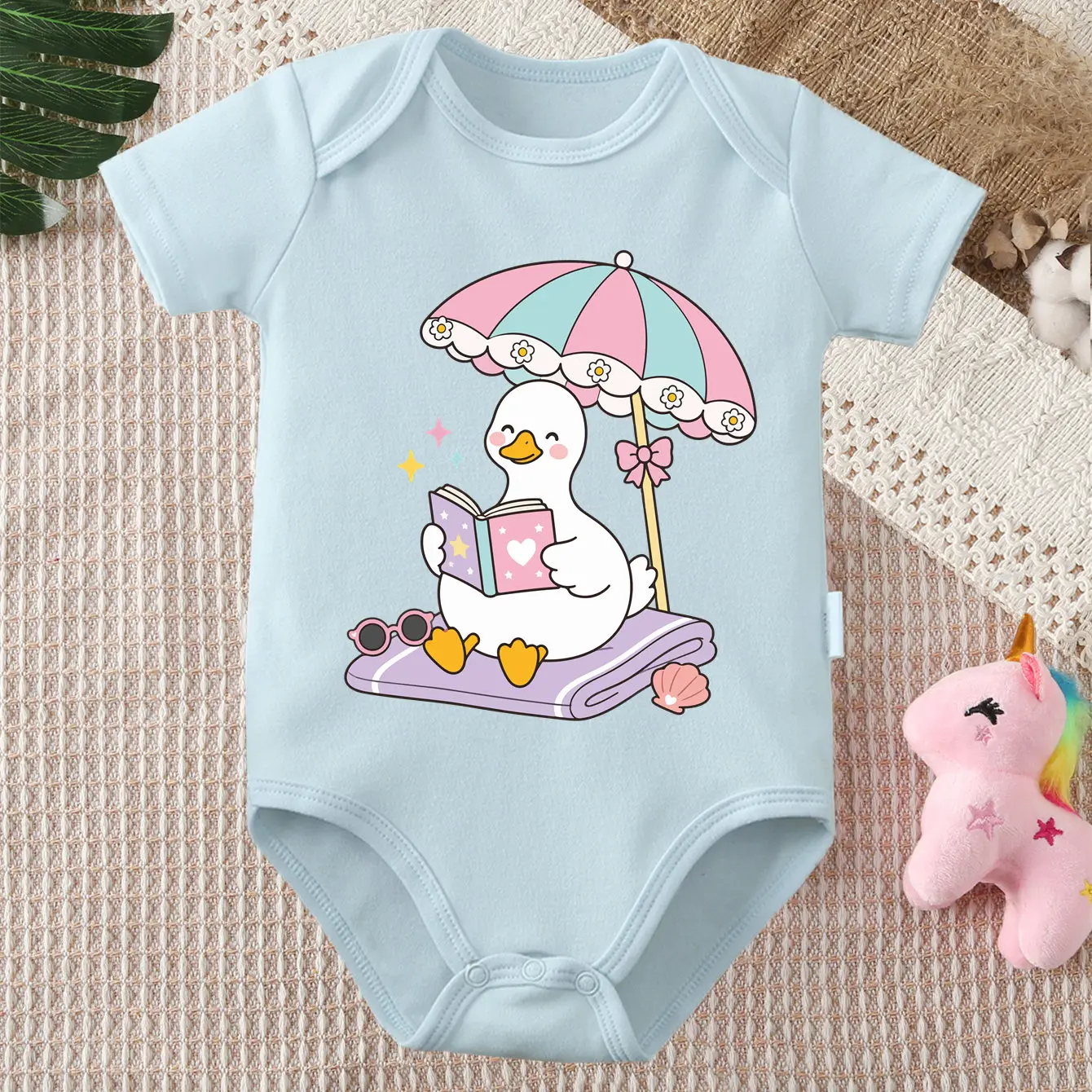 100% Cotton Onesie Summer Time Have A Good Time Print Bodysuit Comfortable Cloth for Baby Jumpsuit for 0 To 12 Months Newborn