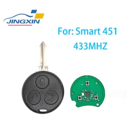 JING XIN 3Button Remote Car Key Alarm 434MHZ For Mercedes Benz Smart Fortwo Roadster 450 2003-2006 City Passion Pulse 2000-2004