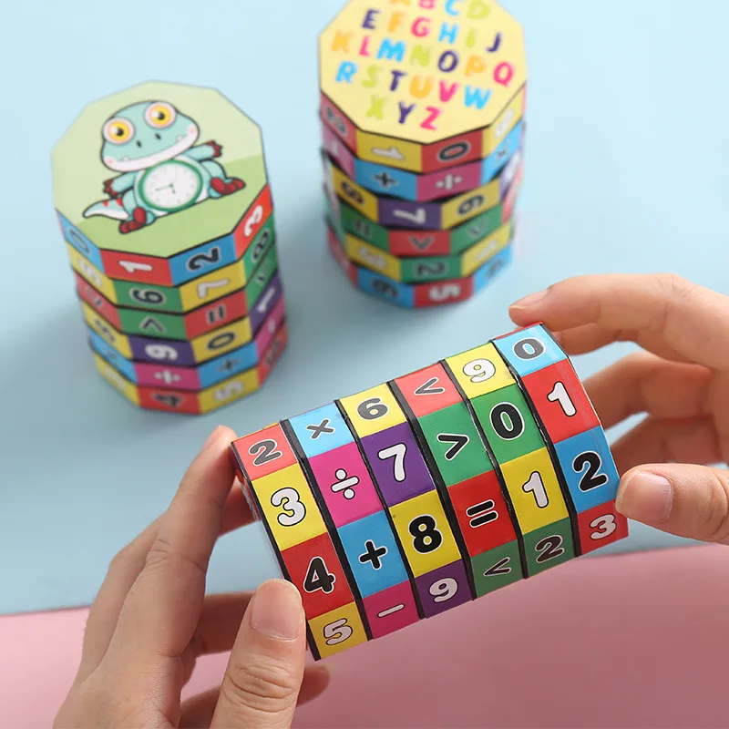 Montessori cilindro mágico matemática números cubo brinquedo aritmético crianças matemática contagem jogo quebra-cabeça para crianças educação aprendizagem