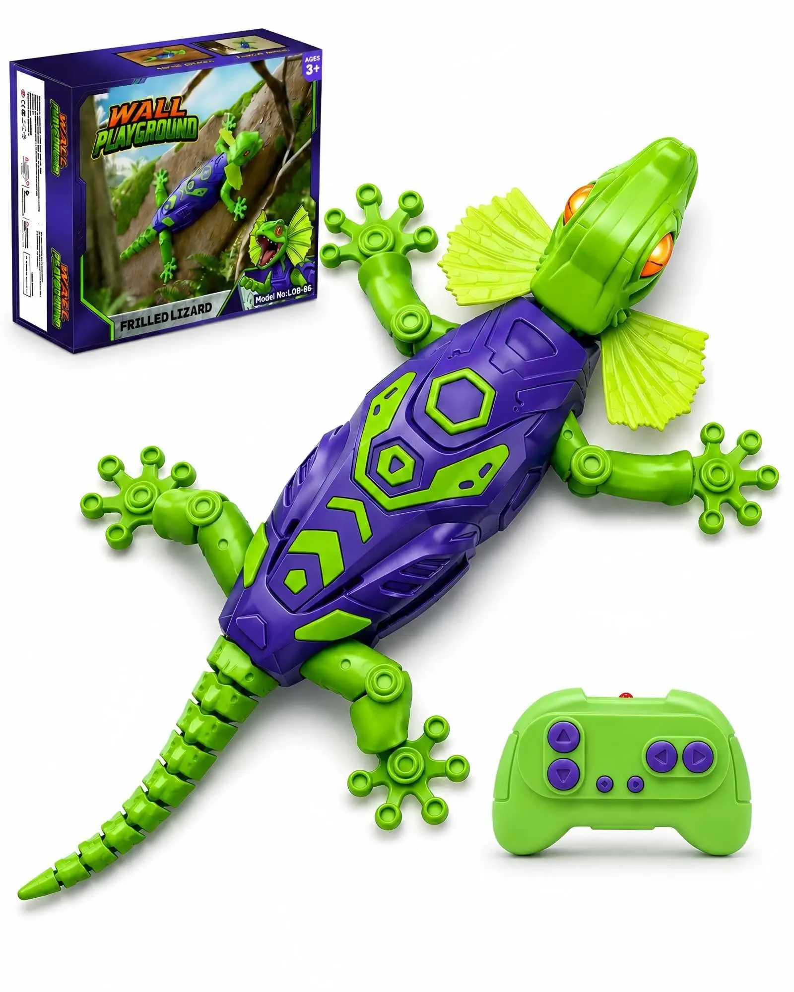 RC Wall Climbing Gecko Toy, Remote Control Lizard Robot, Climbs Walls Ceilings Floors, Rechargeable Gift for Kids Boys Girls 3+