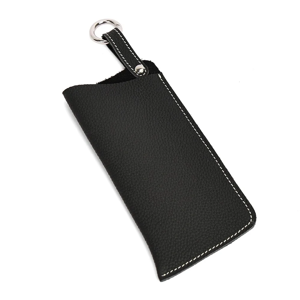 

PU Leather Sunglasses Storage Bag Solid Color with Keyring Hanging Sunglasses Durable Portable Sunglasses Pouch
