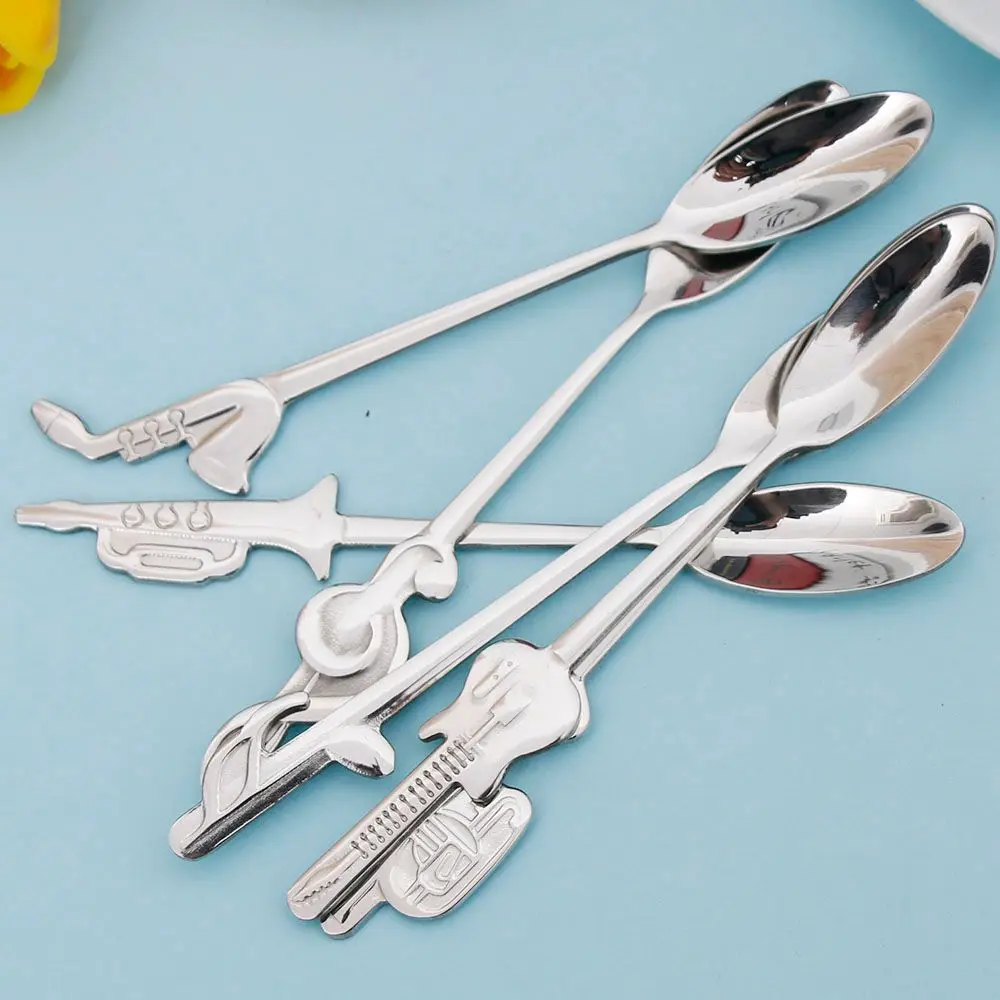

Stainless Steel Long Handle Kitchen Gadget Drinking Tools Dining Coffee Spoon Tableware Flatware Teaspoon