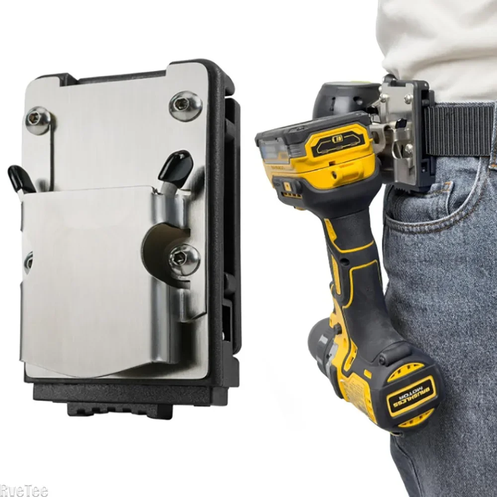 Gürtelbohrer-Halterung für Schlagbohrmaschinen, Nagelpistolen, Dual-Locking-Clip, Power-Halter mit Haken, schneller Zugriff, Heiminstallationswerkzeuge