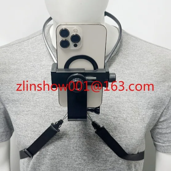 Lightweight Adjustable Neck Phone Holder for Live Streaming/Sports/Vlogging for iPhone GoPro Hands-Free First Angle Camera Mount
