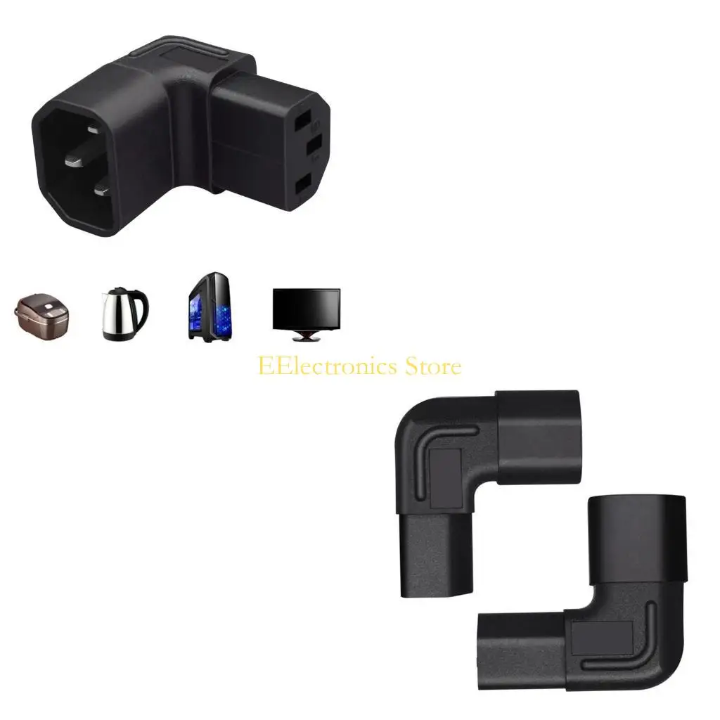 B03C C14 to C13 Adapter 90 Degree IEC320 Male C14 to Female C13 Up/Down Angled Power