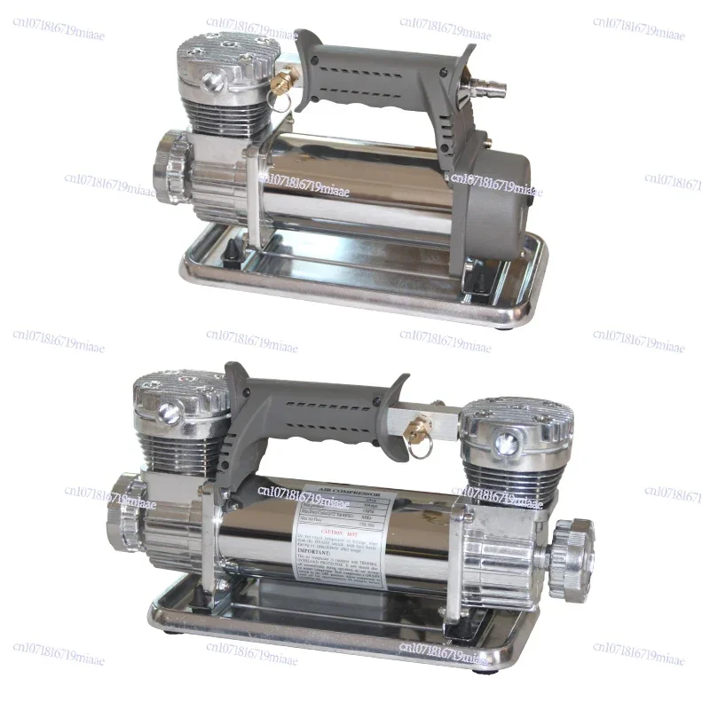 Air compressor automotive air pump, double-cylinder tire punch 12V portable high-power vehicle air pump