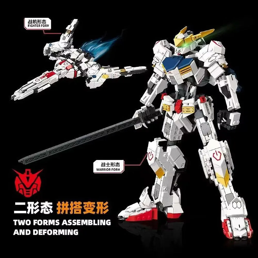 

creative expert anime robot moc Gun Building Block model toy Barbatos gifts Christmas 954pcs