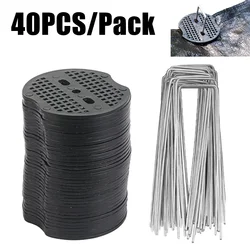 40 teile/paket Gartens tift Silber Metall U-Form Garten Heft klammer Garten Boden Nagel Film feste Heringe Garten Befestigungs werkzeuge Films tift