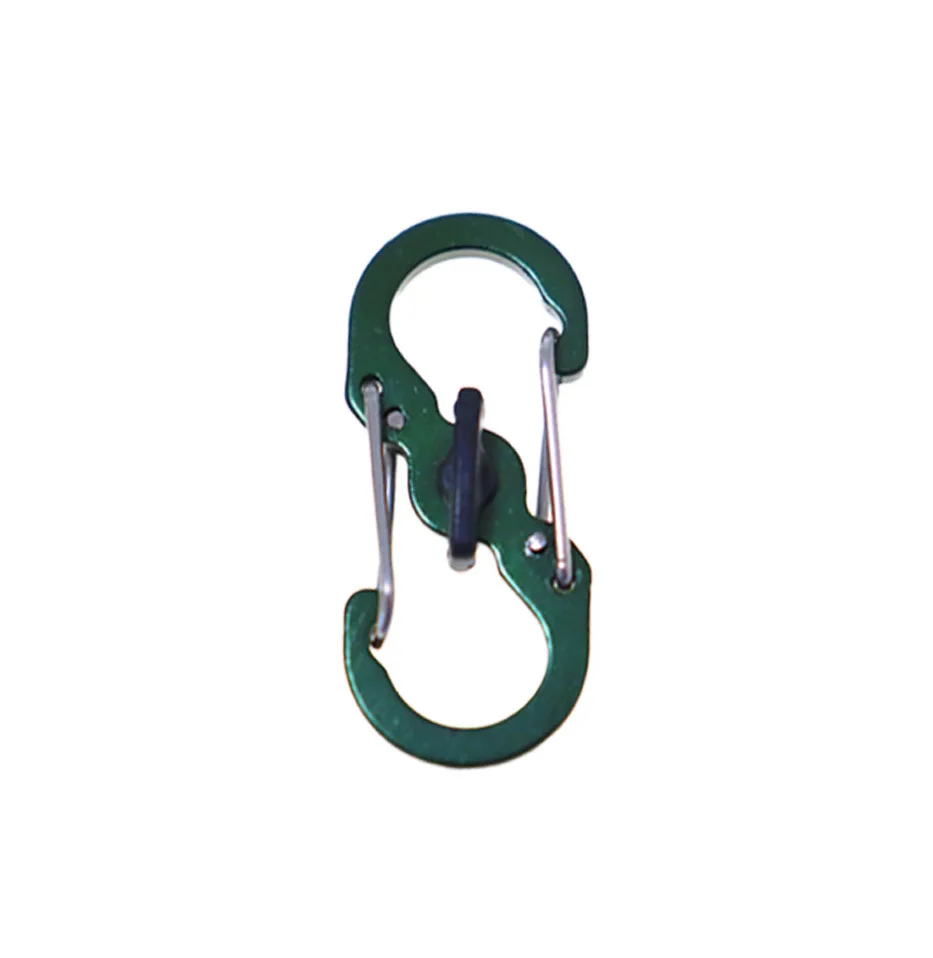 5 قطع من حلقات تسلق صغيرة على شكل حرف S - خطافات سلسلة مفاتيح مضادة للسرقة للتخييم في الهواء الطلق وأبازيم حقيبة الظهر وأدوات المفاتيح