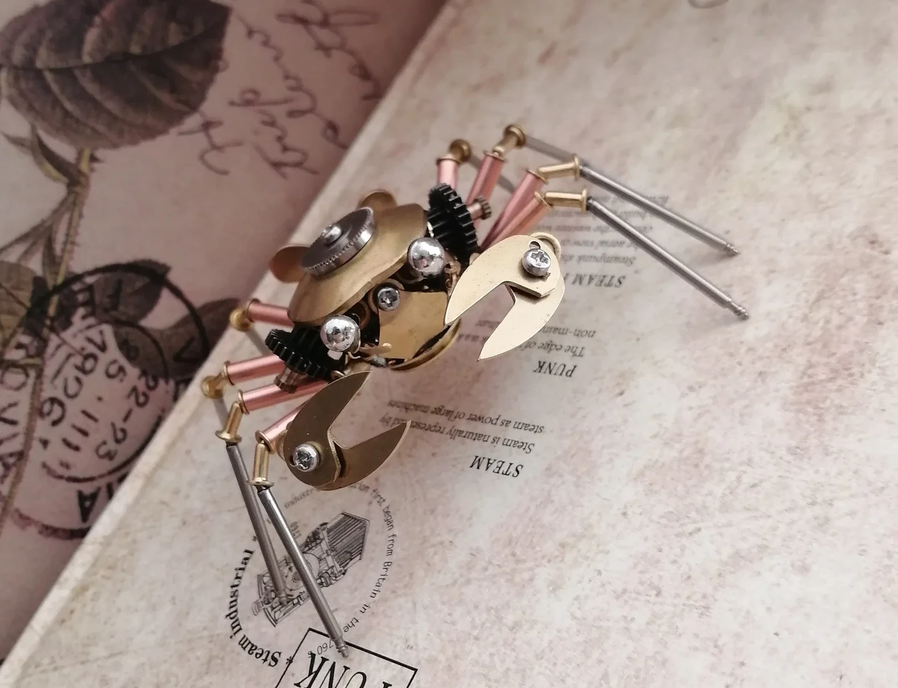 

DIY 3D Steampunk Mechanical Crab All Metal All Handmade Cute Ornament Birthday Gift - Finished Product