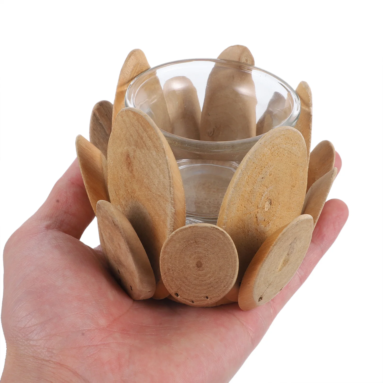 

Wooden C Holder Tealight Christmas Decor Lights Vintage C Holders Sturdy Frame Retro Style Home Decor