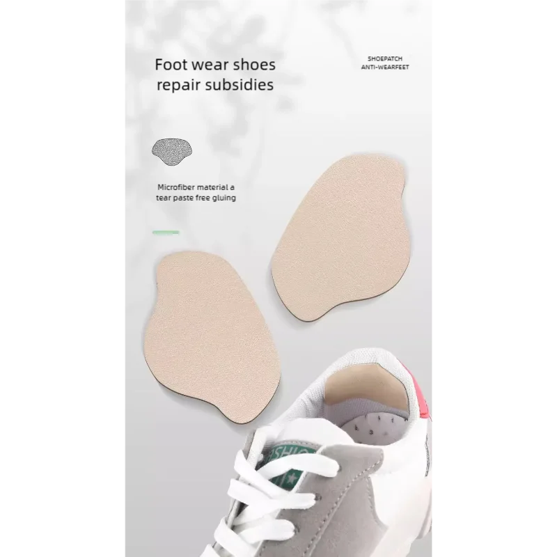 6 Stück ultradünne, selbstklebende Fersenreparatur-Patches für Sportschuhe, Anti-Verschleiß-Patches zur Reparatur von Löchern an Schuhfersen – Detail 1