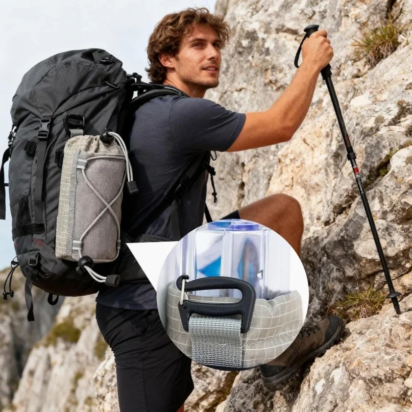

Outdoor Sports Backpack Shoulder Strap Hanging Bag Mobile Phone Water Bottle Storage Bag Camping Hiking Accessories Storage Bag