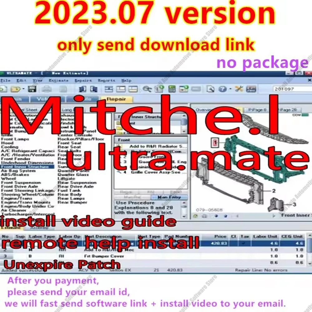 

2025 hot sell, Mitchel Ultramate 2023.07 COMPLETE ADVANCED Mitche l ESTIMATING SYSTEM+ Patch for Unexpire+Install Video Guide