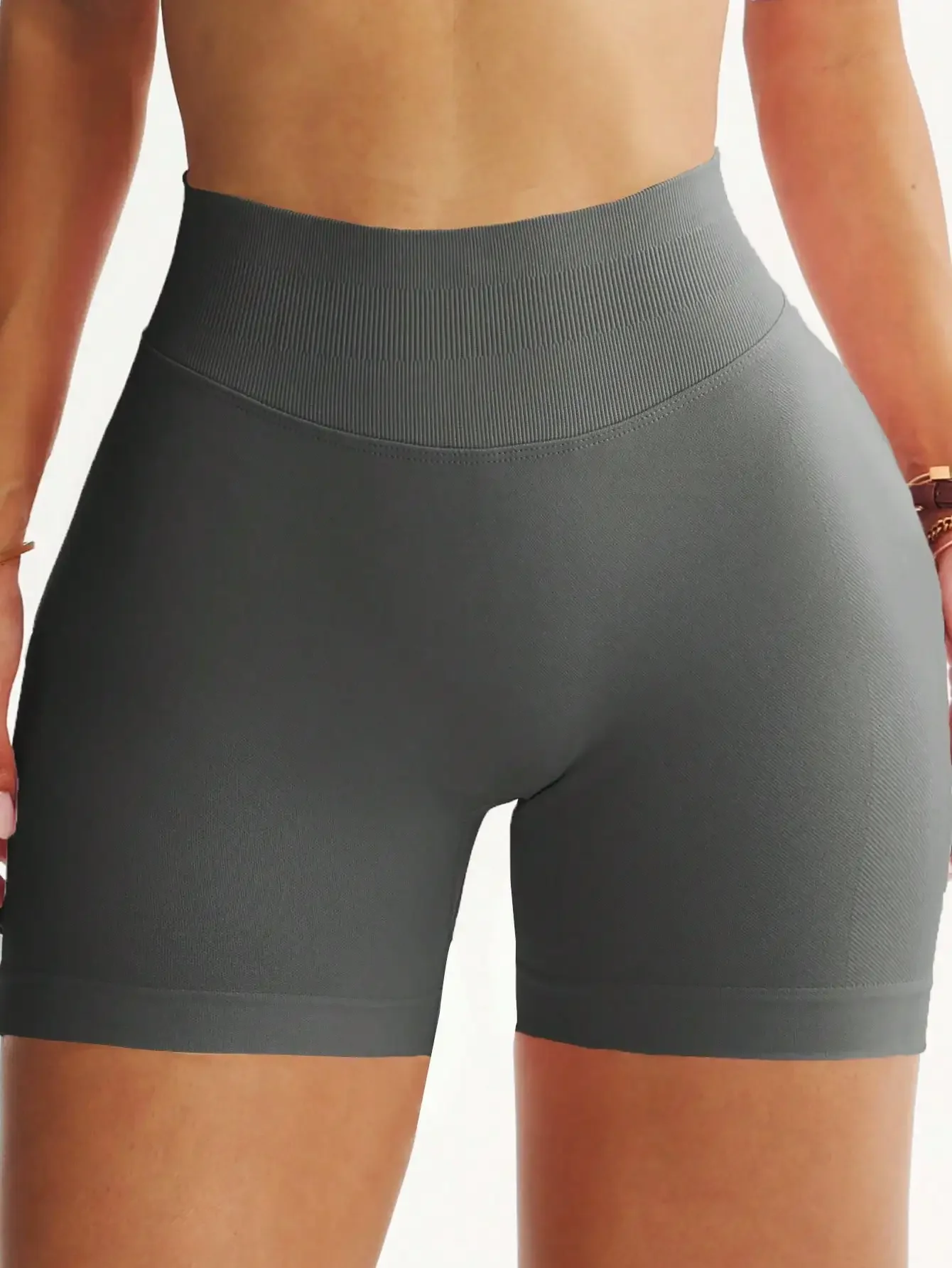 Women's Seamless Butt Lifting Sports Shorts, Suitable For Gym Workout, Cycling, Running, Black Tight Pants, Summer