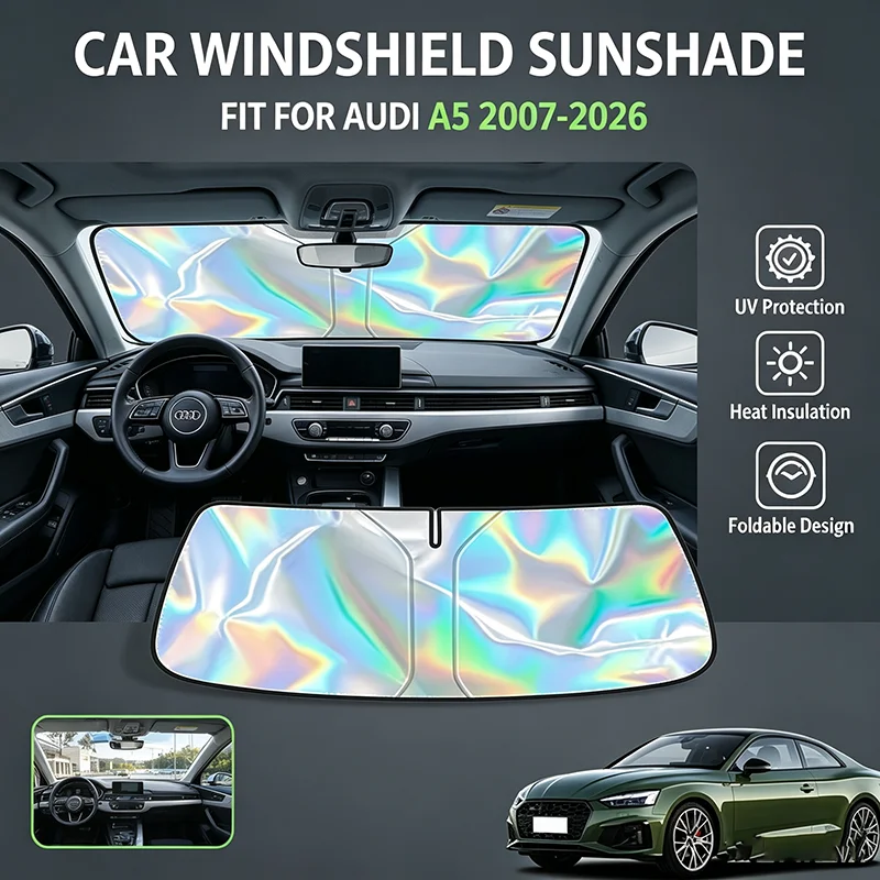 Car Windshield Sun Shade UV Reflective Sun Visor Protection Cover For Audi A5 8T 8W F5 2007-2026