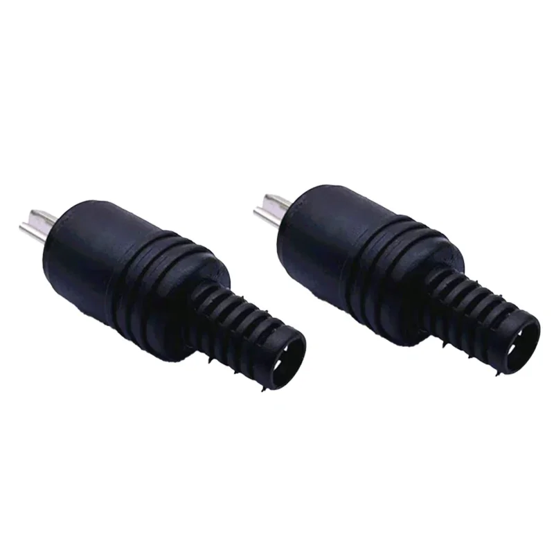 2PCS Male  Speaker Tools Power Signal Audio Black Adapter Mini Accessories DIN Plug Screw Terminals 2 Pin Connector