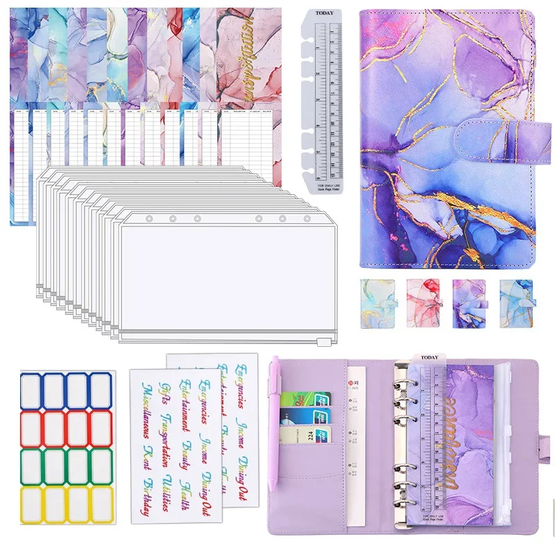 Money Savings Organizer Notebook A6 Pu Leather Budget Binder Budget Binder Cash Envelope Organizer Financial Planner Notebook