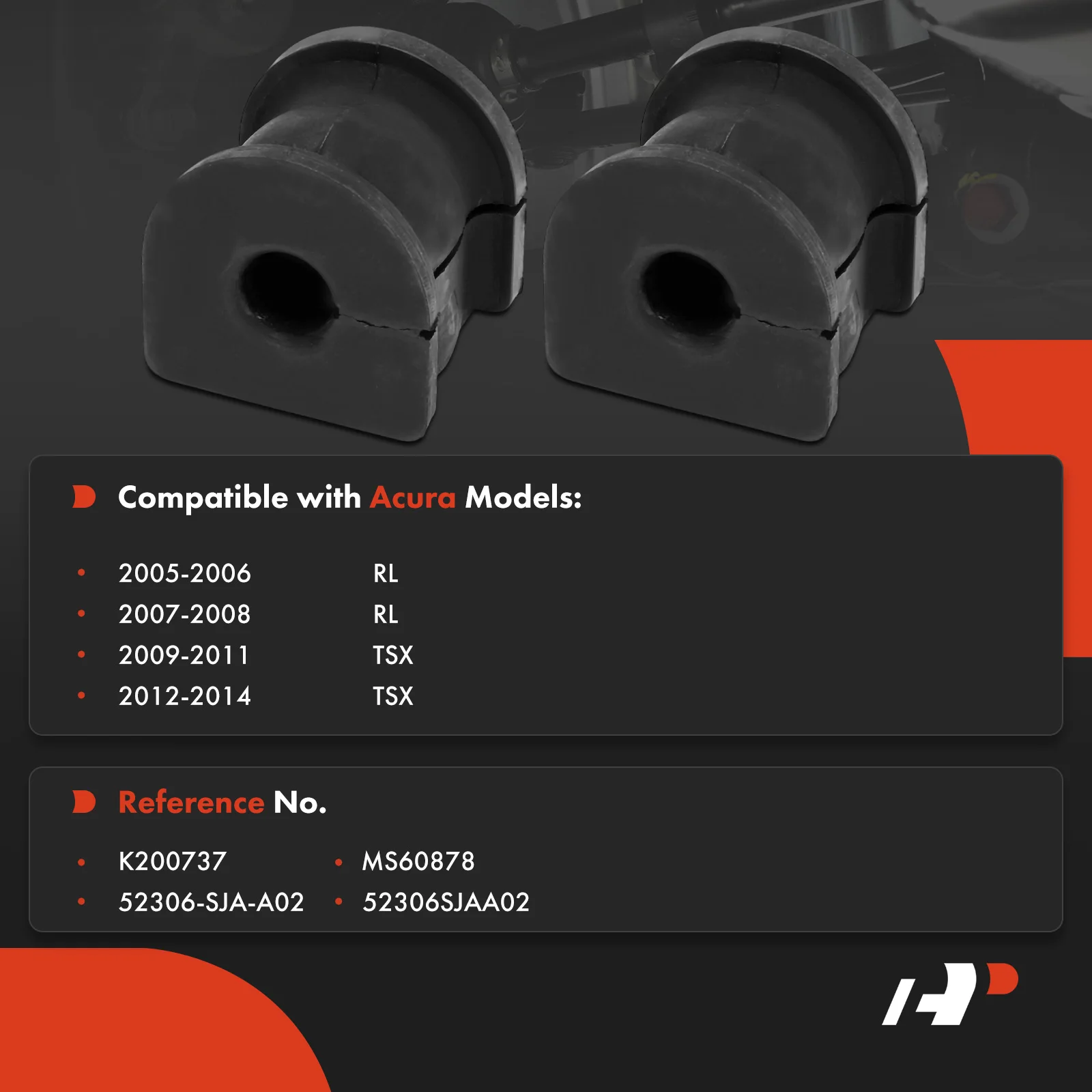 A-Premium 2x Rear To Frame Stabilizer Sway Bar Bushing for Acura TSX 2009-2014 RL 2005-2008