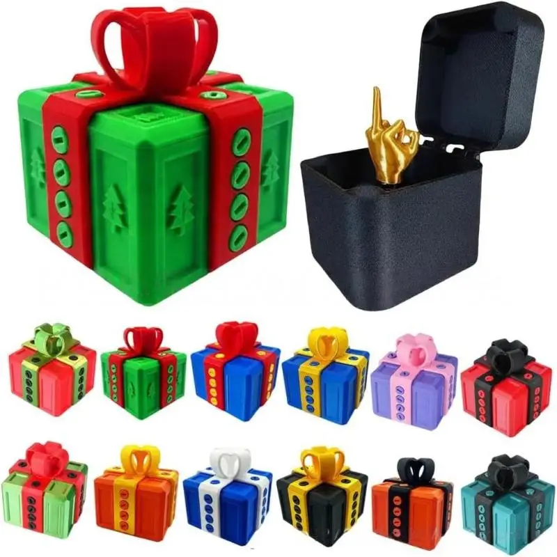 

Новогодняя коробка-сюрприз с 3D-печатным изображением среднего пальца и винтами; 3D-печатный подарок для взрослых, для любителей розыгрышей и друзей-приколистов