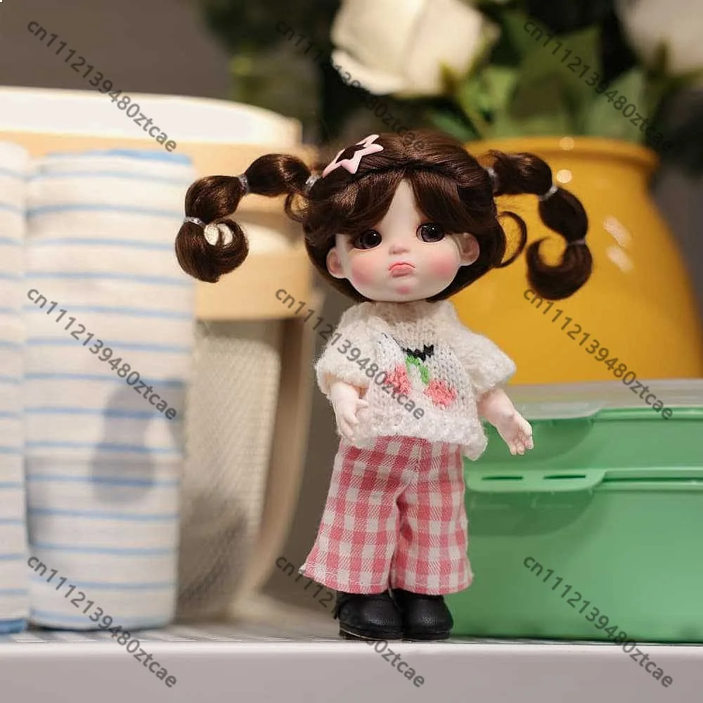 New Ceramic OB11 Doll Cute Girl Twin Tail Fashion Toy Series Collection Holiday Gift