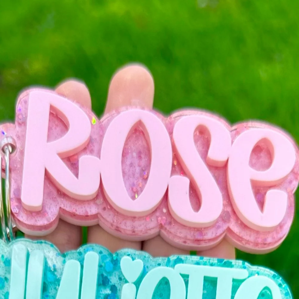 Personalized Keychain/ Acrylic Keychain / Diaper Bag Tag/ Lunch Box Tag / Backpack Name Tag / Kids Tag/Acrylic Name Tag/Name Tag image 2