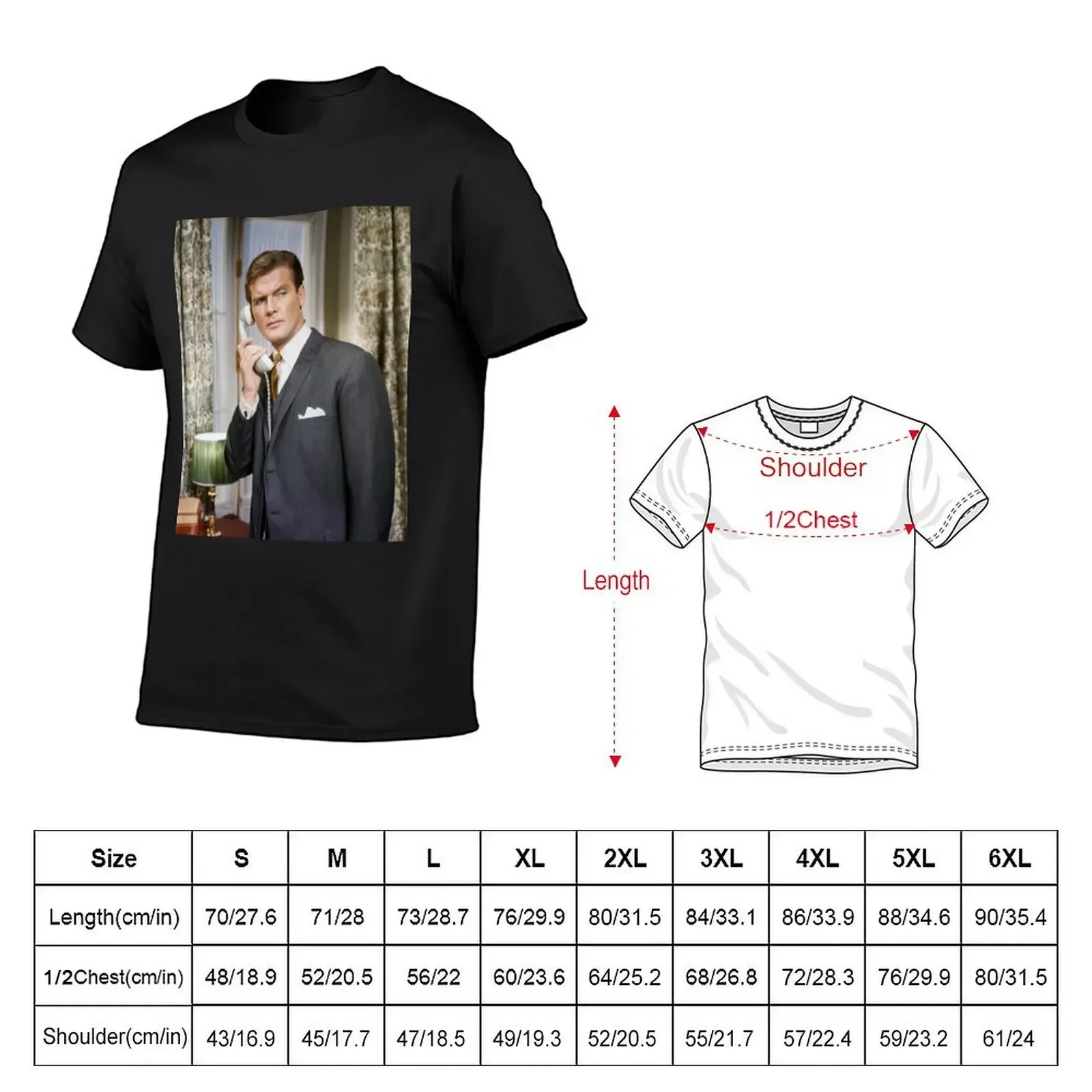 Roger Moore handsome T-Shirt hippie clothes shirts graphic mens fashion