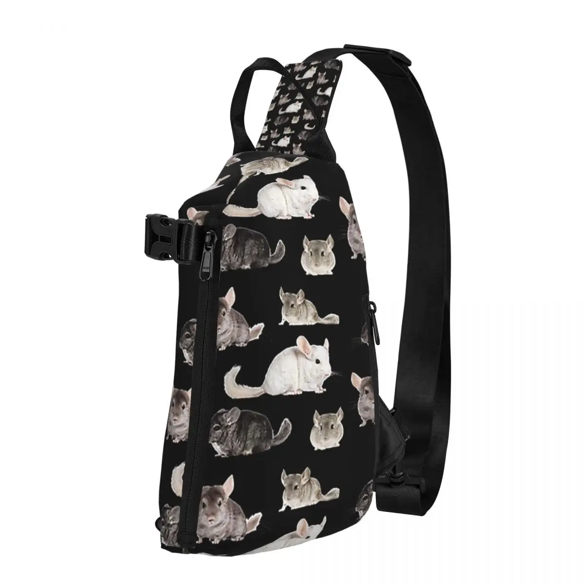 Chinchilla Sticker Pack Chest Bag Men Sling Crossbody Backpack Chest Bag Travel Hiking Daypack Shoulder Bag