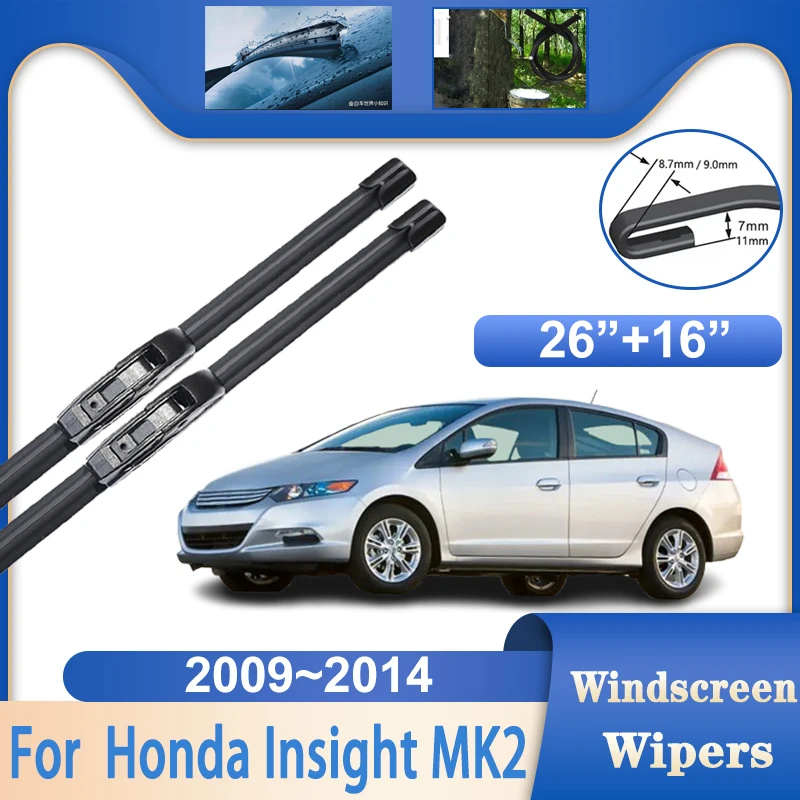 

For Honda Insight MK2 II Accessories 2009~2014 2011 2012 2013 2014 Car Window Windshield Windscreen Wiper Auto Rain Brushe Parts