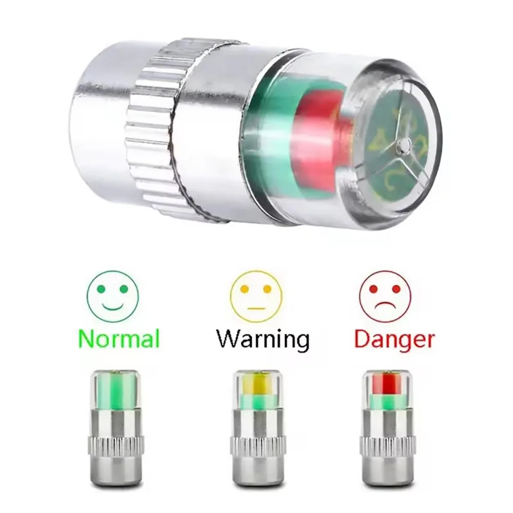 

4pcs/Set Plastic Core Auto Valve Cap Tire Pressure Display For Car Motorcycle Tire Pressure Monitoring Cap Car Inspection Tools
