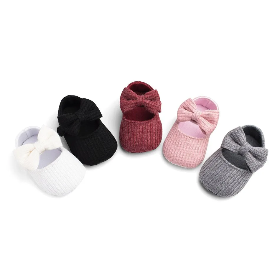 Newborn First Walkers Toddler Knitted Soft Sole Cotton Sneaker Kids Spring Anti-Slip Mary Jane Flats Infant Prewalker 0-12 Month