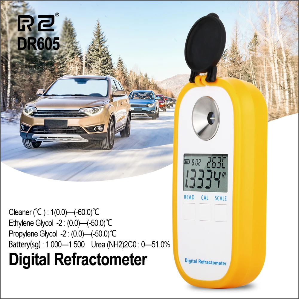 

RZ Digital Refractometer Automotive Antifreeze Ethylene Propylene Glycol -2 Refractometer Freezing Cleaner Battery Refractometer