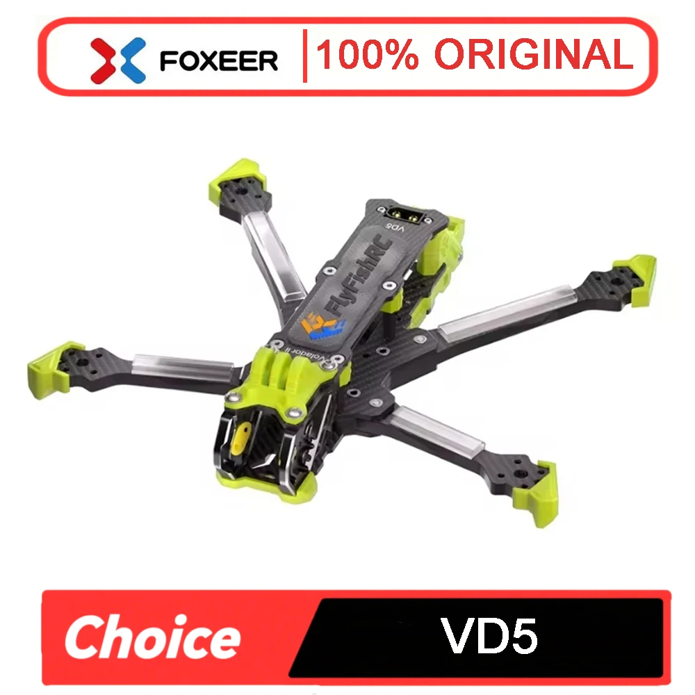 

FlyFishRC Volador II VD5 V2 Deadcat FPV T700 5-дюймовый комплект рамы, совместимый с воздушным блоком DJI O4 для RC FPV Cinematic Drone