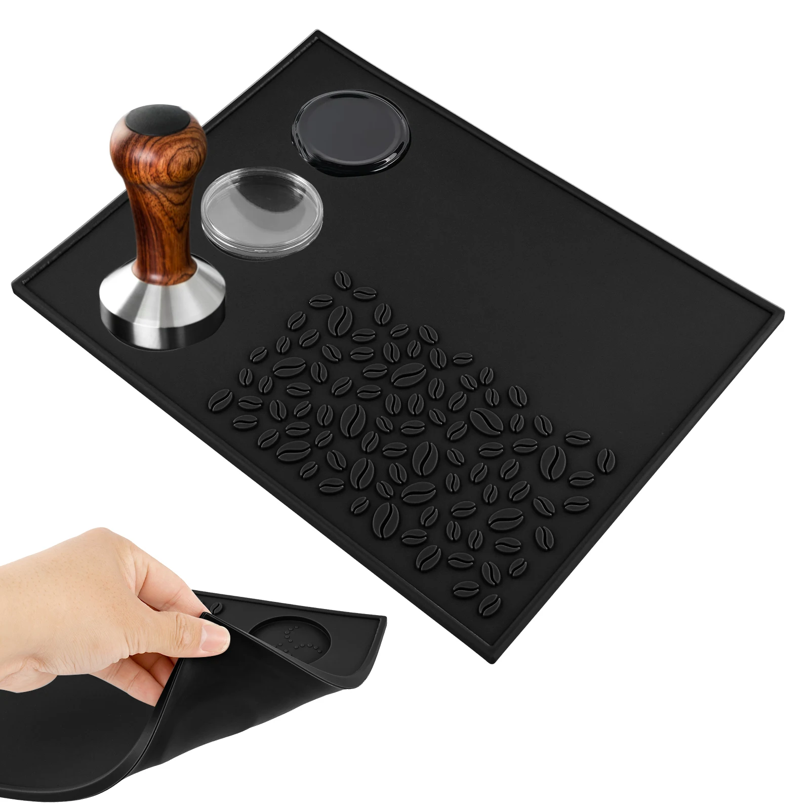 

Espresso Tamping Mat Silicone Coffee Tamper Mat Non-slip Flat And Corner Press Powder Pad Barista Tamping Rest Holder Tools