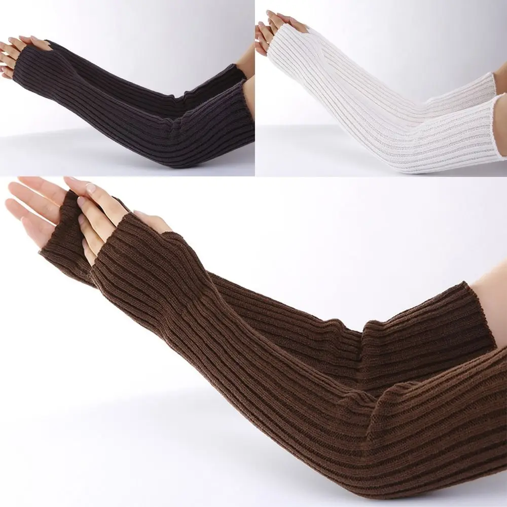 Harajuku أصابع قفازات المعصم الطويلة الأكمام كاذبة 52 سنتيمتر الكوع القفازات مدفئات للذراع القوطي الشرير الكاحل المعصم الأكمام فتاة الفتيان #2