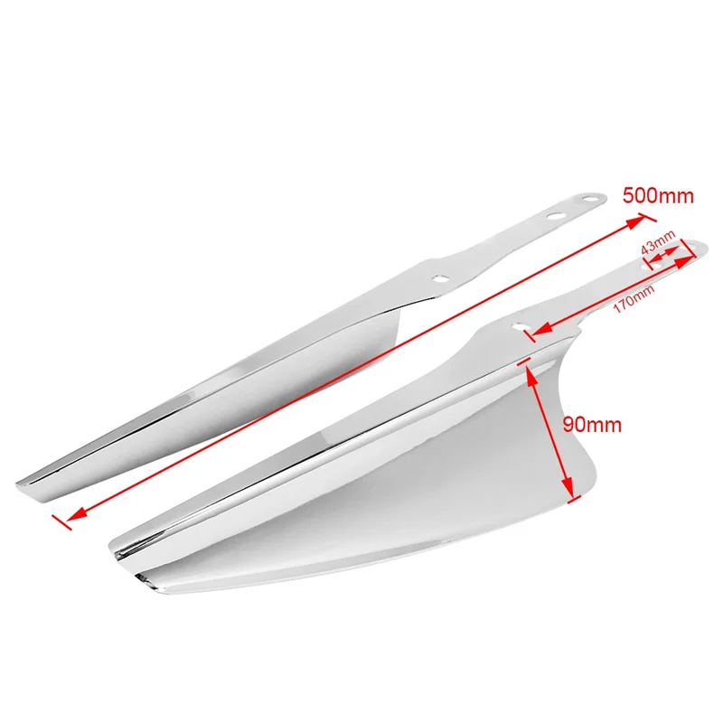 รถจักรยานยนต์ส้อมด้านหน้า Mount Deflectors ลมกระจก Fairing สําหรับ Touring Road King 1995-2021 (เงิน) อะไหล่