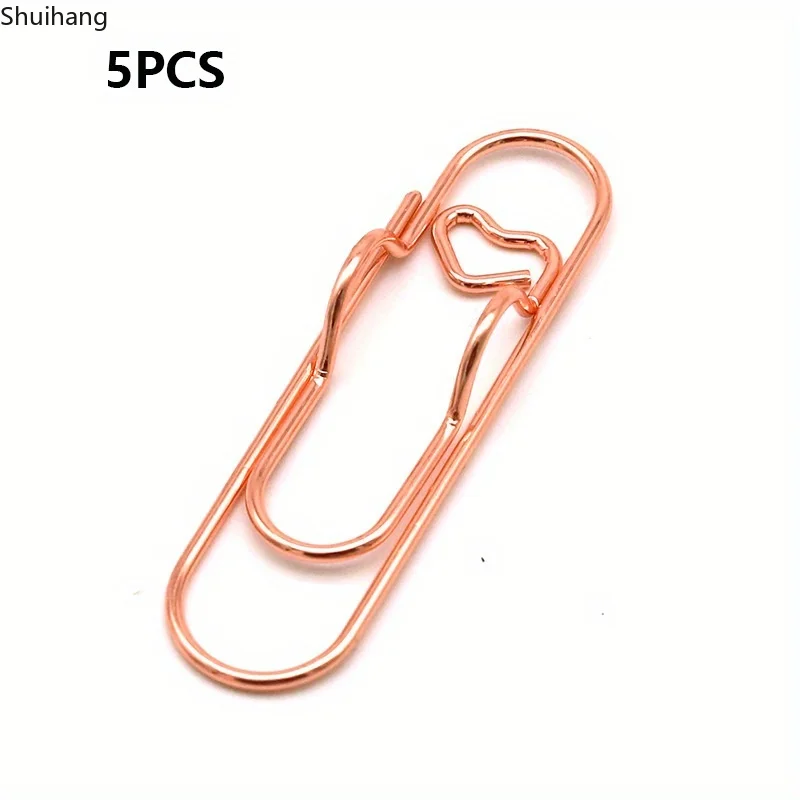 5pcs Metal Pen Clips, Multi Function Pen Holder Clips Bookmarks For Notebooks, Paper Clip Stationery Tool