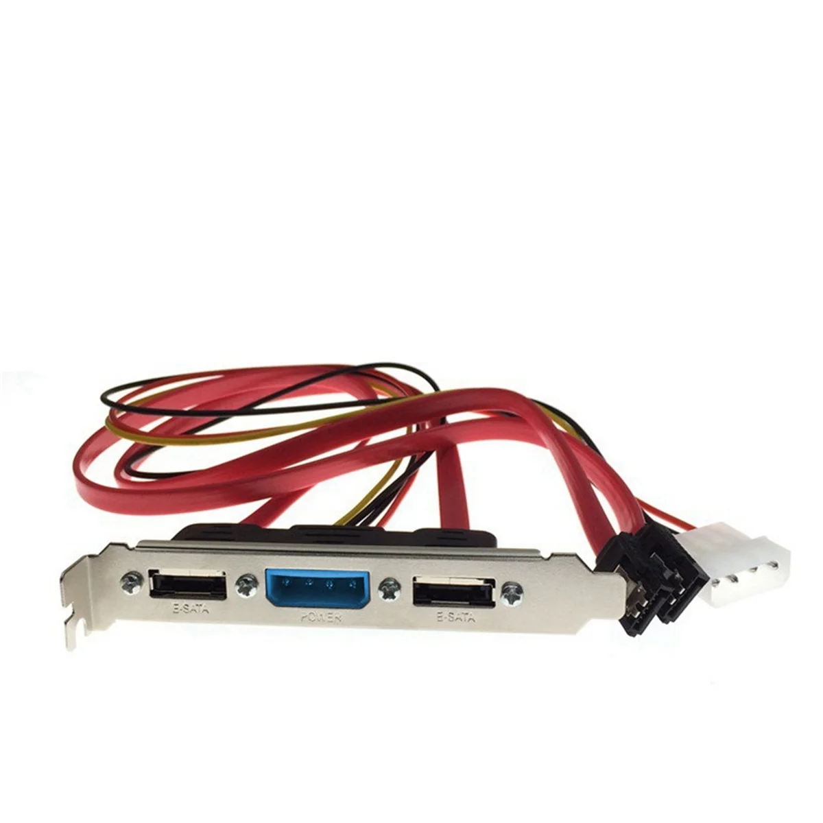 A80IPC DIY SATA to ESATA and 4Pin IDE Molex Power PCI Bracket Slot Cable Full-Height Profile for External Hard Drive