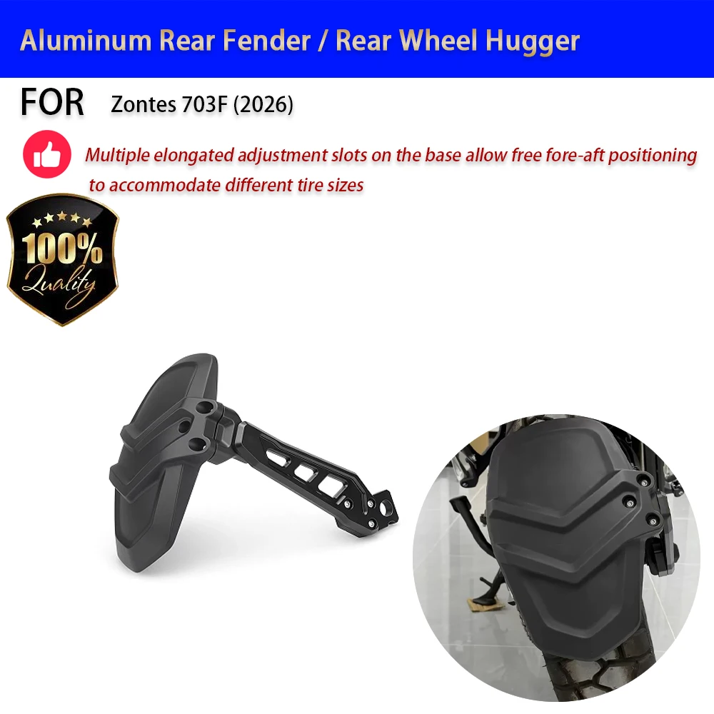 For Zontes 703F 2026 Aluminum Rear Fender Mudguard Rear Wheel Hugger No-Drill Accesorios Moto Accessori Moto