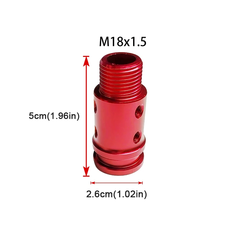 Car Gear Manual Shift Knob Adapter Black Aluminum Alloy for Non Threaded Shifters M18x1.5 Adapter 8mm,10mm,11mm,12mm