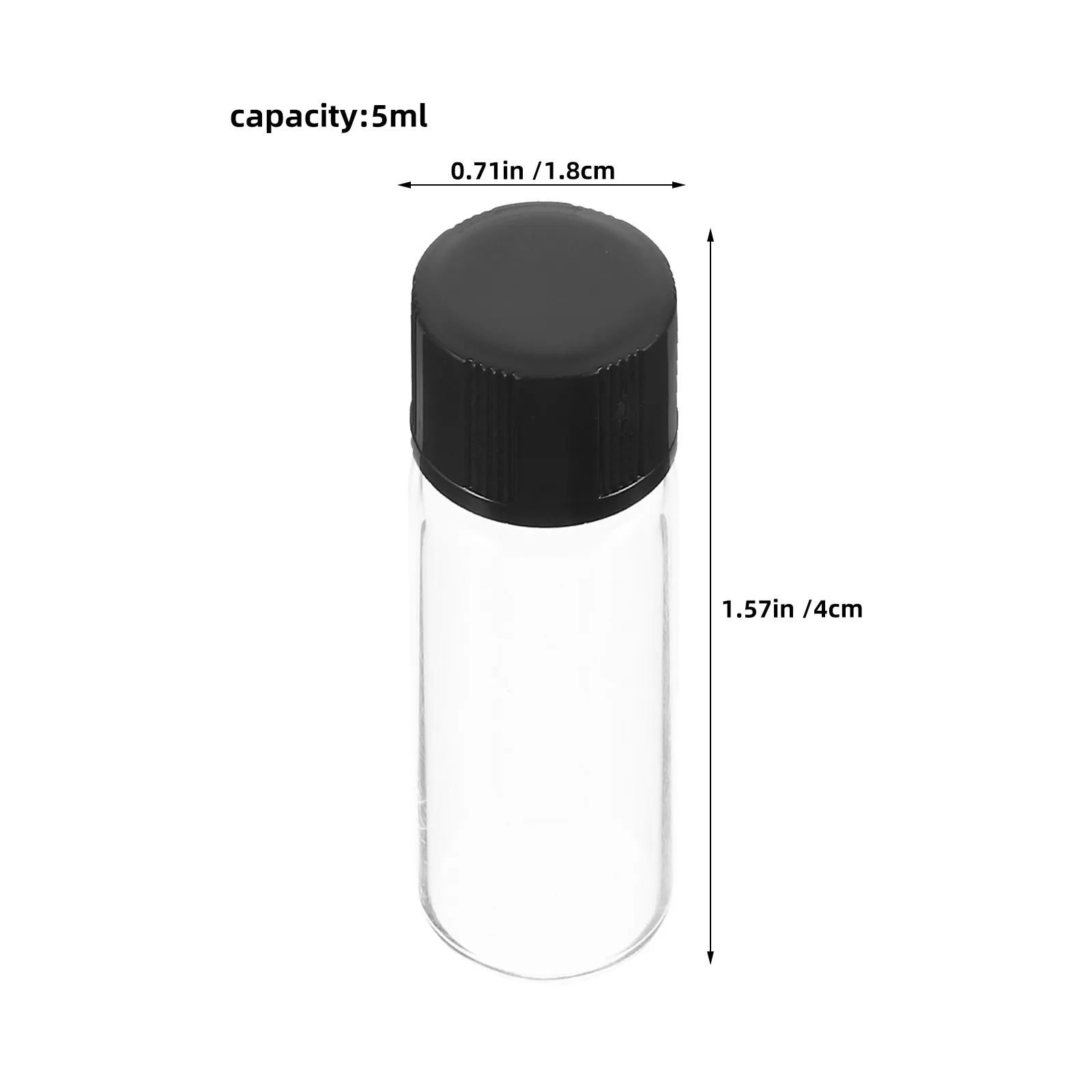 30Pcs Glass Lab Bottles Transparent Small Glass Vials Secure Seal Screw Caps Mini Sample Containers Essential Oil Perfume