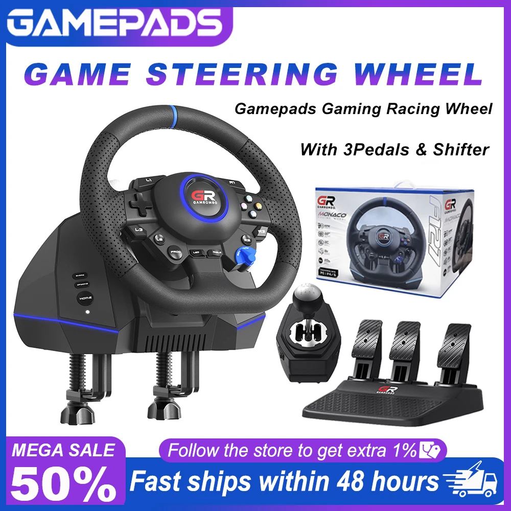 Pc Gaming Set - 270°&900°Gaming Steering Wheel RGB F127 USB