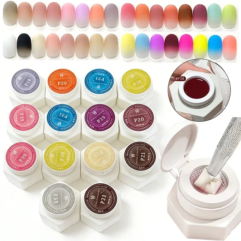 39-Farben Air Cushion Patting Gel, hochsättigendes Blush-Gradient-Ombre-Nagelkunstgel, kein Reinigen erforderlich, UV-LED-härtender, ablösbarer Nagellack – Detail 2